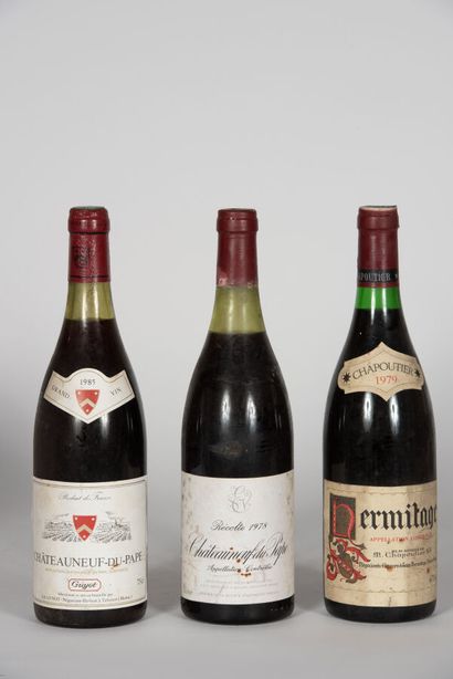 null 1 B HERMITAGE Rouge (e.t.h; clm.s; c.a. au sommet) Chapoutier 1979 
1 B CHÂTEAUNEUF...