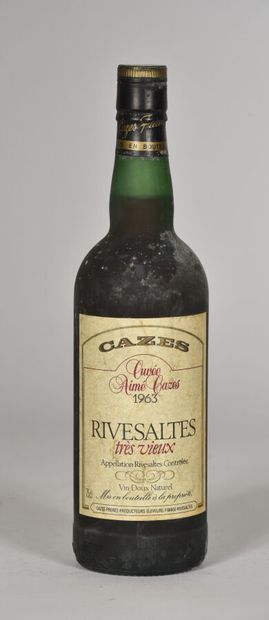 null 1 B RIVESALTES TRÈS VIEUX CUVÉE AIMÉ CAZES (e.t.h. légères) Cazes 1963

TVA...