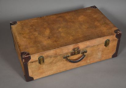 Hermes Paris. Parchment suitcase with three...