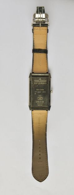 null JAEGER LeCOULTRE : Montre en acier, collection "Reverso", modèle "Grande 986...