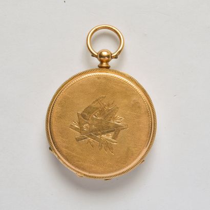 null MATHIS in Paris: 18K yellow gold (750/oo) pocket watch, round dial with white...
