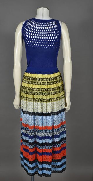 null MISSONI. Set composed of a long skirt in openwork cotton mesh with yellow/navy/white/black/orange...