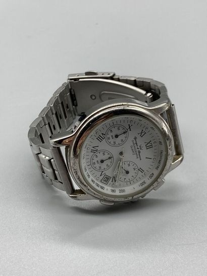 null YONGER & BRESSON: Metal Chronograph watch, round dial with white background,...