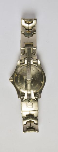 null TAG HEUER: Steel watch, "Link" collection, reference WJ1111, unidirectional...