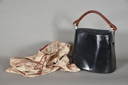 KENZO. Pagodon bucket bag in black glazed...