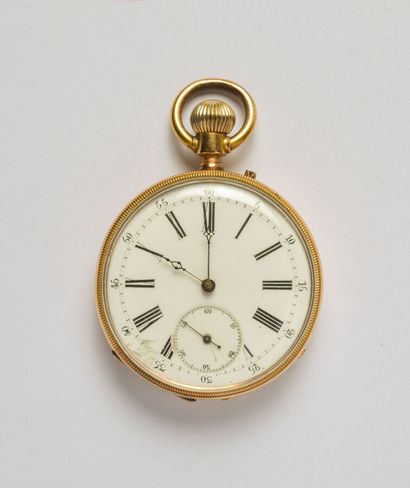 *18K (750/oo) yellow gold pocket watch with...