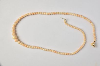 Necklace of white and pink coral pearls,...