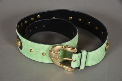 ESCADA. Green suede waist belt, black leather...