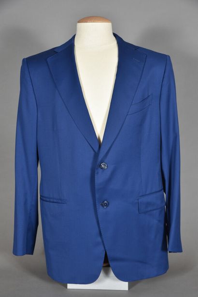 null ZILLI. 150's blue wool jacket, notched collar, single breasted, long sleeves,...