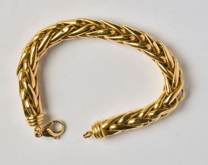 Yellow gold bracelet 18K (750/oo) with palm...