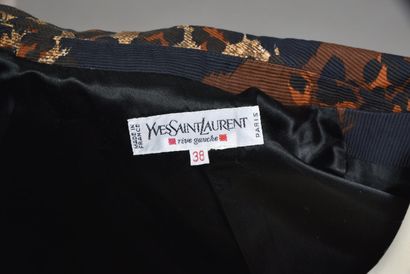 null Yves Saint Laurent left bank. Panther patchwork jacket finely ribbed black,...