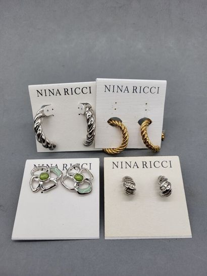 null NINA RICCI. Lot including four pairs of earrings including two pairs of creoles...