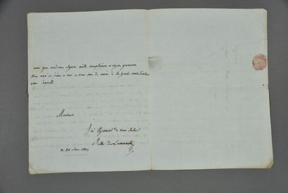 null [Jean-Baptiste de LAMARCK]. Julie Mallet (1768-1819), son épouse.
Lettre autographe...