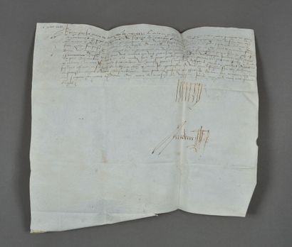 null HENRI II D'ALBRET (1503-1555), roi de Navarre (1517-1555). 
Pièce signée. Parchemin,...