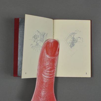 null ANONYMOUS. Small engraved booklet, "Für Erica". In-8, red cover, black endpapers,...