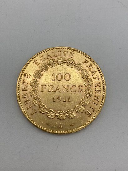 null Pièce en or jaune 100 francs au génie datée 1911
LOT VENDU SUR DESIGNATION,...