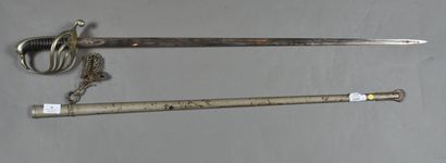 null FRANCE. Officer's saber with 6 brass branches, partial filigree, iron scabbard...