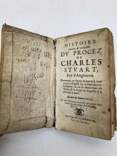 null [MILTON (John)]. Histoire entiere et veritable du Procez de Charles Stuart,...
