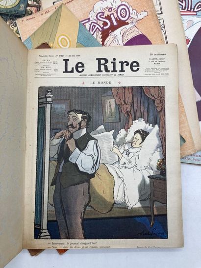 null Lot de revues mensuelles comprenant : 
Mensuel « Le Rire », journal satyrique...