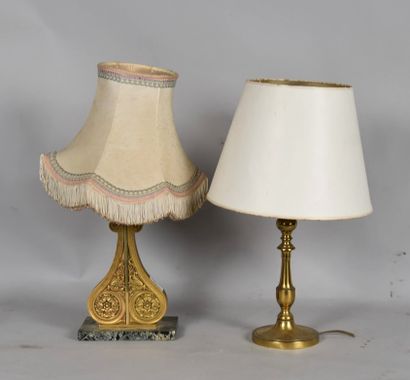 Ensemble de deux lampes à poser.
Vers 1900....