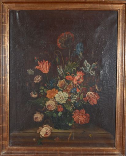 null Modern school in the taste of the 18th century.
Composition with flowers.
Oil...