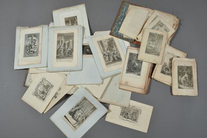Set of English engravings and prints including...