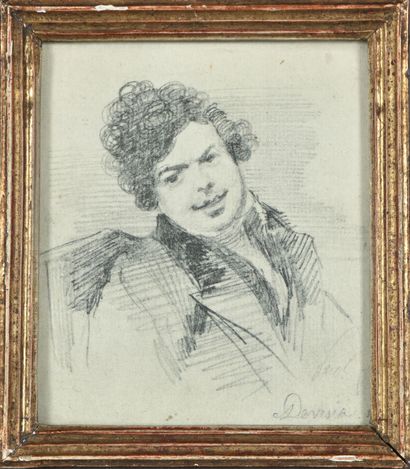 Small drawing of a portrait signed 