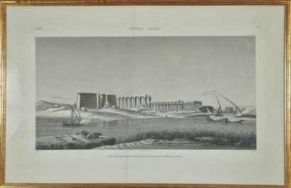 null EGYPTE - XIXe siècle
Thèbes. Louqsor
Vue générale prise du Nil en face du palais...