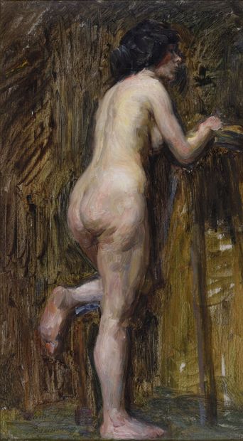 Joseph BRUNETTON (1863-1923).
Standing nude,...