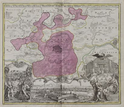 null JEAN-BAPTISTE HOMANN (Germany 1664 - 1724)
Map of the city of Frankfurt. Beginning...