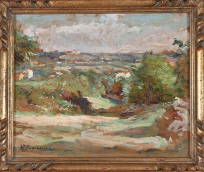 null Alexandre-François BONNARDEL (1867-1942).
Paysage.
Huile sur carton.
Signé bas...