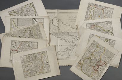 null Jean-Baptiste NOLIN (1657 - 1708)
Lot of nine maps related to Northern Italy...