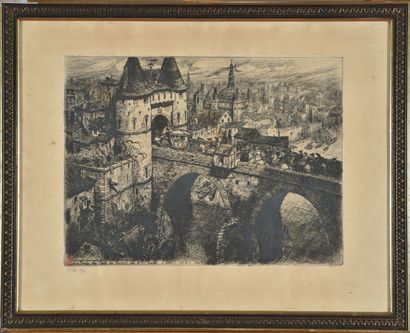 null Joannes DREVET (1854 - 1940)
Vue d'un quartier de Lyon
Porte du pont de la Guillotière...