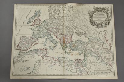 null ROBERT DE VAUGONDY
(France, 18th century)
Map of the Holy Roman Empire. 1752.
Double...