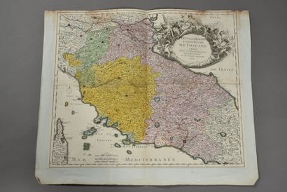 null Georges Louis LE ROUGE, (1712 - 1790)
Carte de l'état de l'Eglise et de l'état...