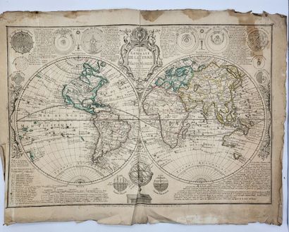 null NICOLAS DE FER (1647 - 1720)
Carte centrale de la Terre - Mappemonde avec les...