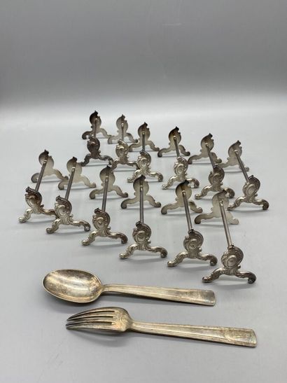 Cailar Bayard, twelve silver plated cutlery...