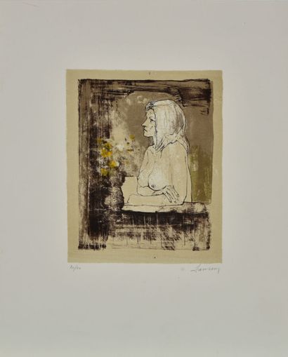 null Jean JANSEM (1920-2013).
A lot of four works:
-Woman leaning, naked bust.
Lithograph...
