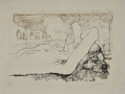 null Jean JANSEM (1920-2013).
Un lot de quatre oeuvres :
-Le pas de la danseuse.
Lithographie...