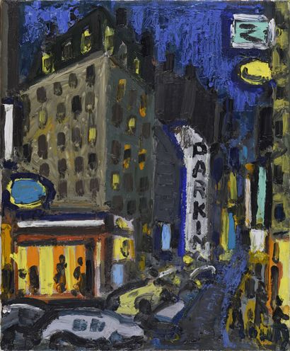 null Jean COUTY (1907-1991).
Lyon at night, 1982.
Oil on canvas.
Signed lower right.
Countersigned...