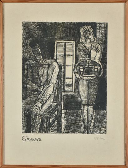 Marcel GROMAIRE (1892 - 1971)
Homme et femme.
Eau-forte...