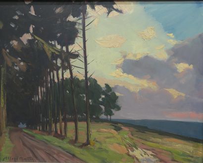 null Alfred Martin (1888-1950).
Paysage à l'orée du bois, 1936.
Huile sur panneau.
Signé...