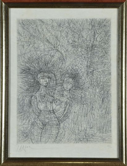 null Jean CARZOU (1907-2000).
Untitled 2, 1961.
Drypoint on Japan paper.
Signed lower...