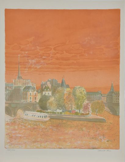 null Paris.
Portfolio of ten lithographs in color on Arches by Guy BARDONE - André...