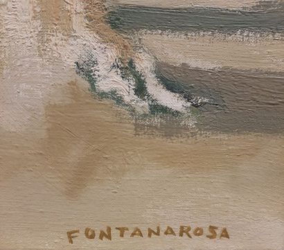 null Lucien FONTANAROSA (1912-1975).
Les platanes sur la place.
Huile sur toile.
Signé...