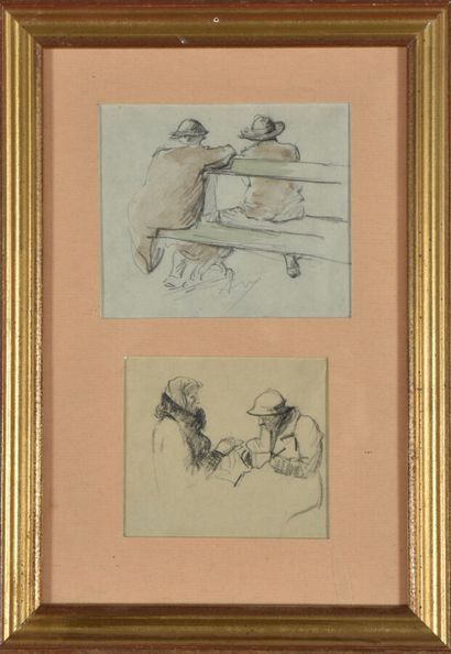 null Auguste VUILLEMOT (1883-1970).
In lot:
Thirteen works on paper.
Various subjects:...