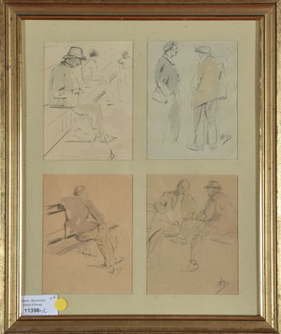 null Auguste VUILLEMOT (1883-1970).
En lot :
Treize oeuvres sur papier.
Sujets variés...