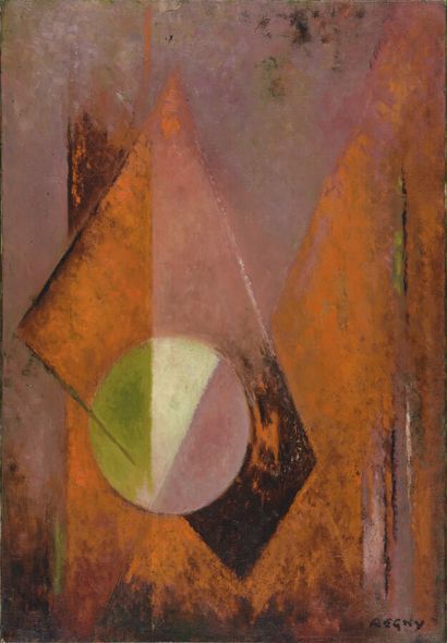 null Paul REGNY (1918-2013).
Untitled, 1969 (?).
Oil on canvas.
Signed lower right.
55...