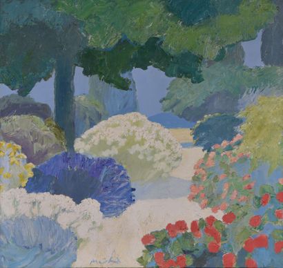 Roger MÜHL (1929-2008).
Jardin en fleurs.
Huile...