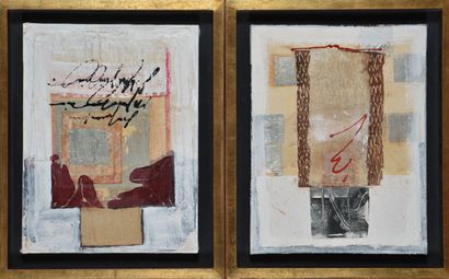 null Carin FAABORG (Born 1943).
-Composition, 2022.
Mixed media on canvas.
Signed...